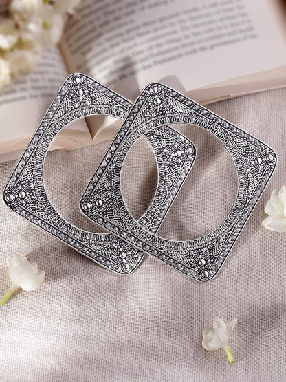 Pair of Oxidised Geometric Bangles