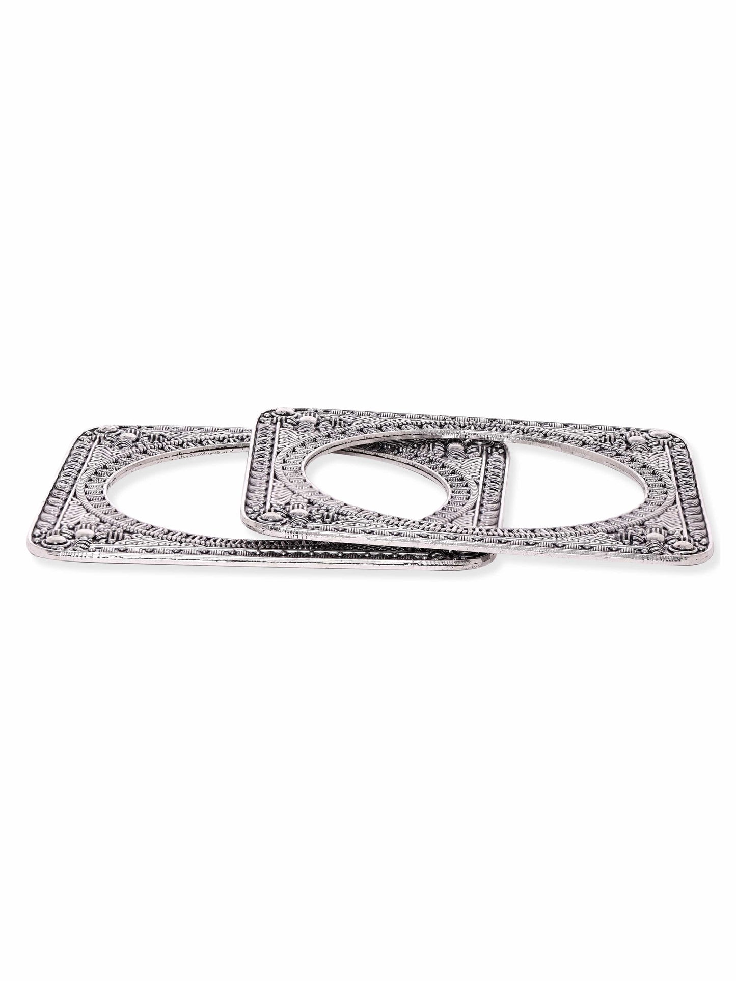 Pair of Oxidised Geometric Bangles