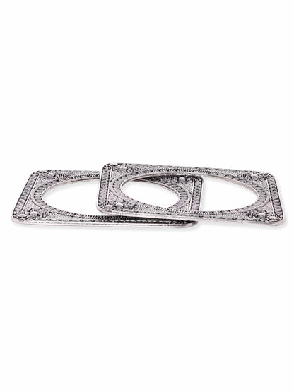 Pair of Oxidised Geometric Bangles