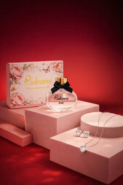 Glittering Hearts Pendant Set & Perfume Gift Box