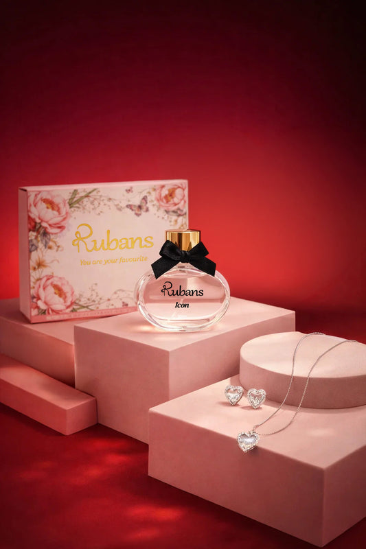 Glittering Hearts Pendant Set & Perfume Gift Box