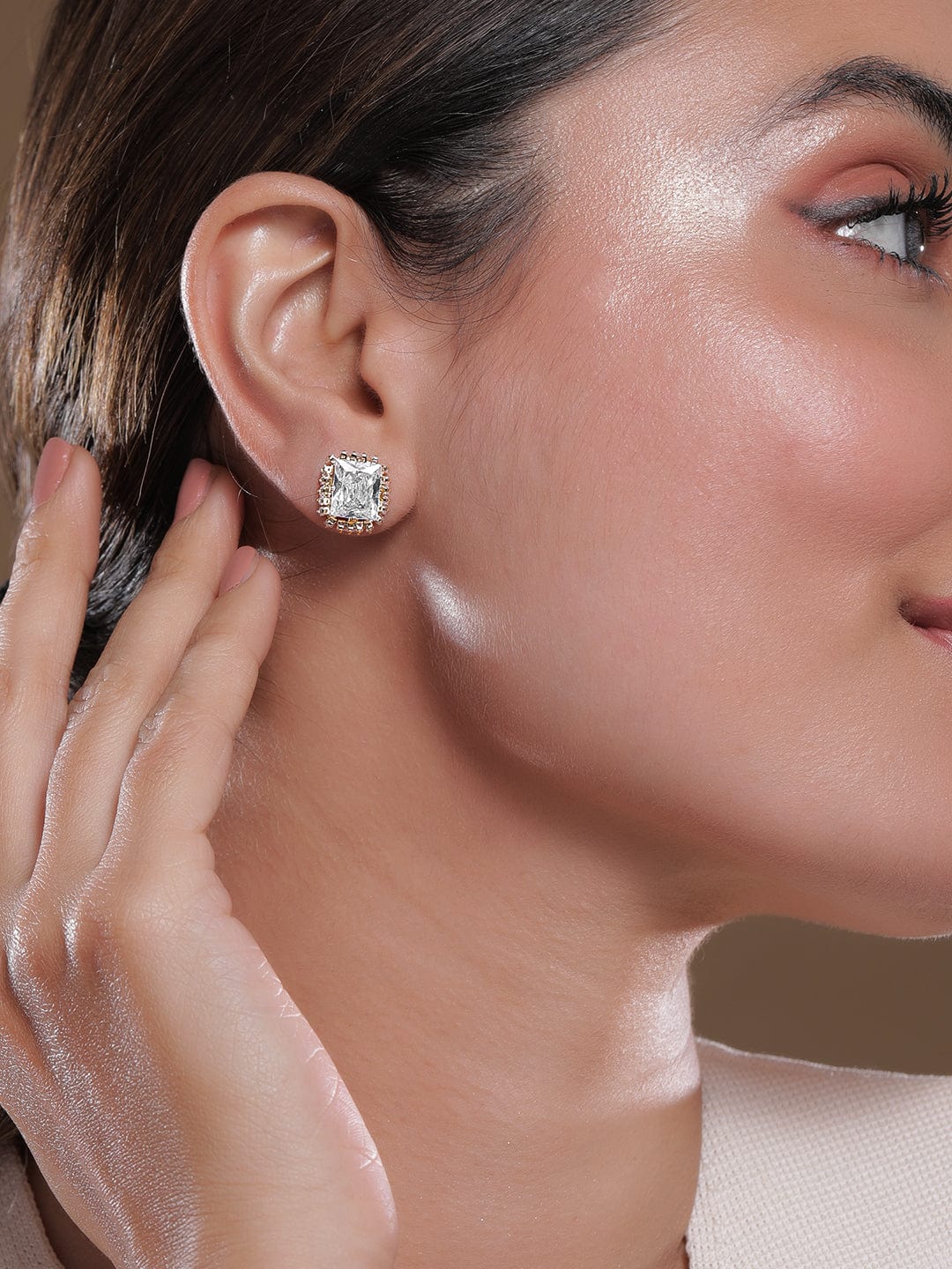 Opulent White Crystal Studs