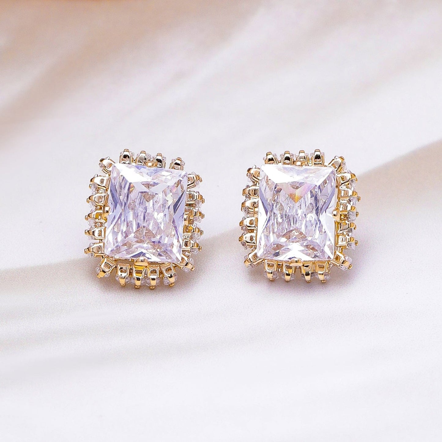 Opulent White Crystal Studs