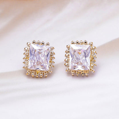 Opulent White Crystal Studs